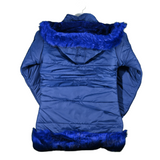 MEH Long Length Puffer Jacket for Women – Stylish Winter Essential Velvet Shine with fur